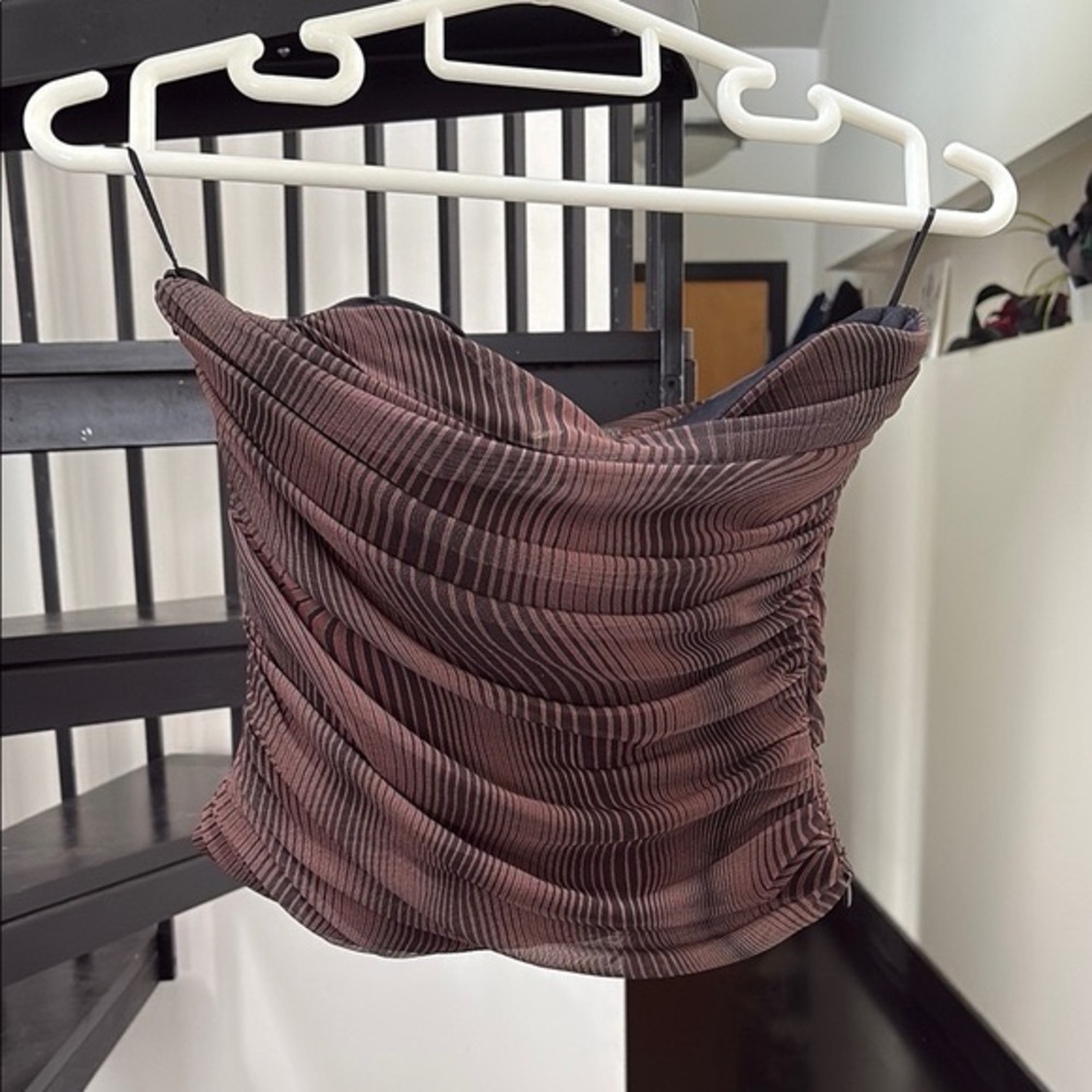 Zara print corset strapless top